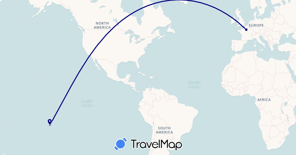 TravelMap itinerary: driving in France, French Polynesia (Europe, Oceania)
